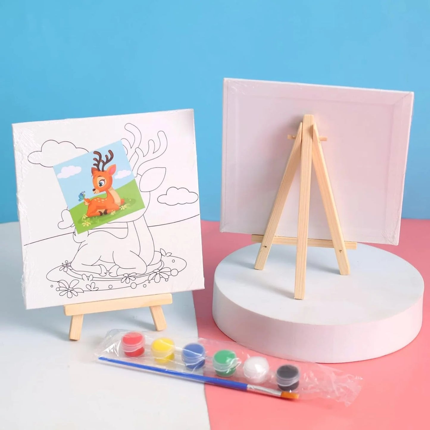 CK-2124 Pre Drawn Outline Canvas Art Boards for Painting – Multicolored