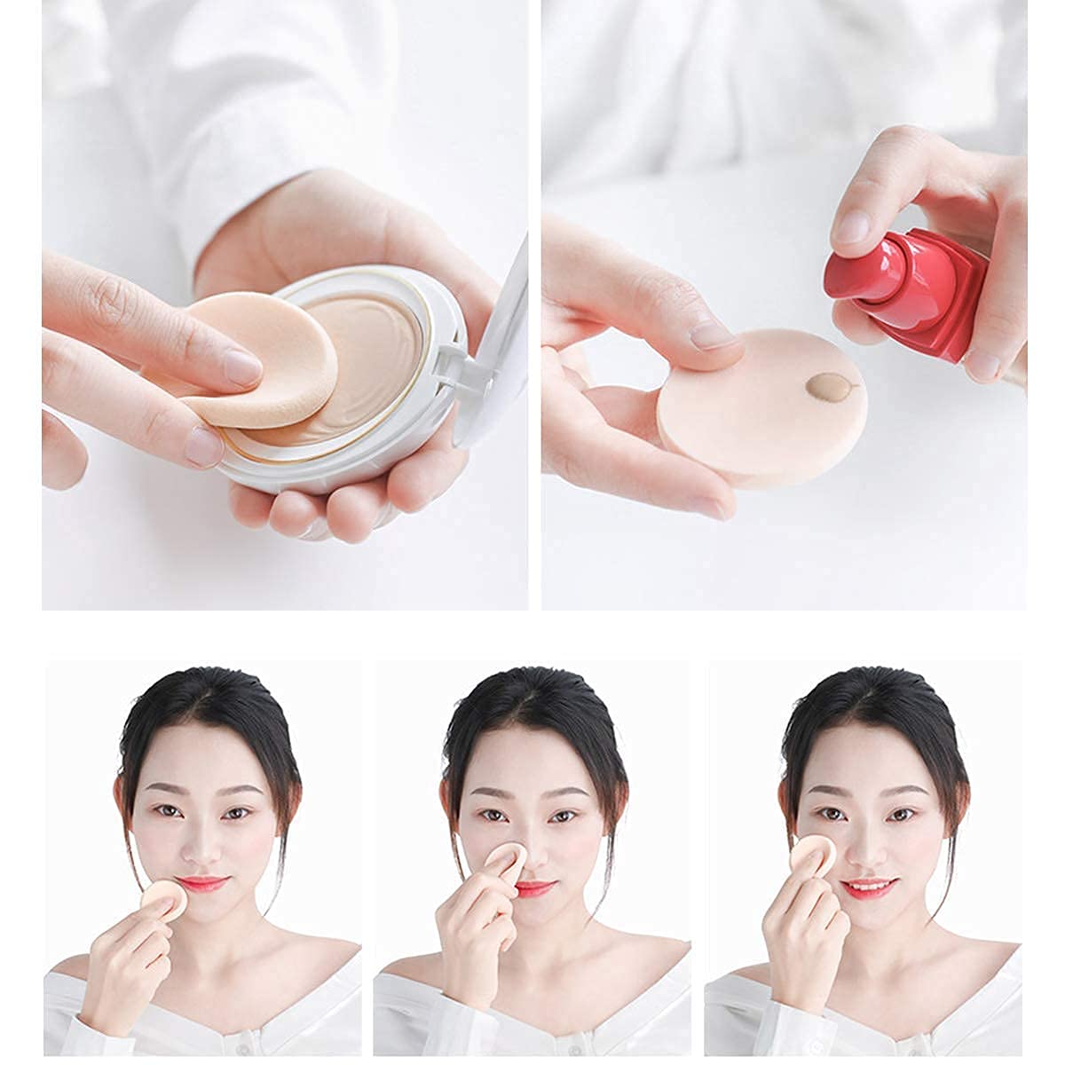 V-10 Make Up Sponge Beauty Blender Puff - Set of 6 Sponge Blender Foundation Puff Powder Smooth Beauty