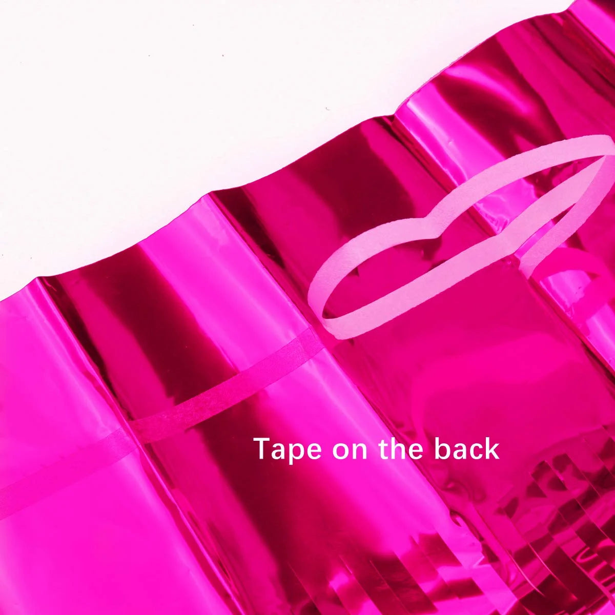 4312 (10 pcs) Pink Foil Fringe Curtain