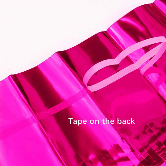 4312 (10 pcs) Pink Foil Fringe Curtain