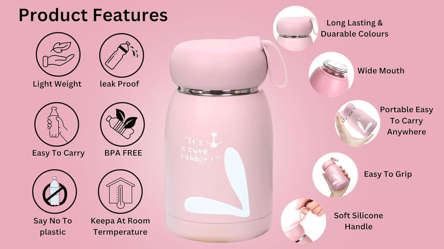 20624 {330ml} Little Print Glass Water Bottle – Leak-Proof, BPA-Free, Food-Grade Silicone, Easy to Carry | Multicolor