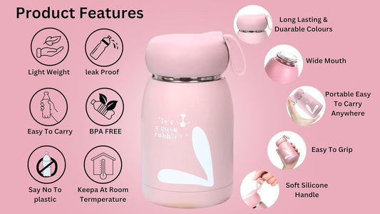 20624 {330ml} Little Print Glass Water Bottle – Leak-Proof, BPA-Free, Food-Grade Silicone, Easy to Carry | Multicolor