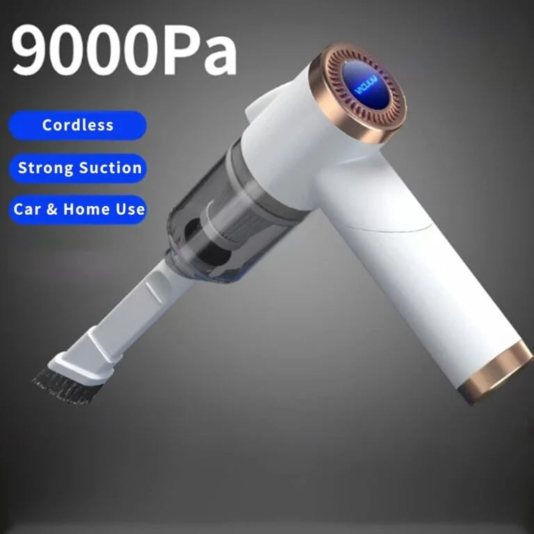 10392 Handheld Vacuum Cordless, 9000Pa Strong Suction, 90°Foldable Mini Portable Vacuum Cleaner, Rechargeable and Lightweight Hand Vacuum with LED Light for Car/Home/Pet Cleaning(White)