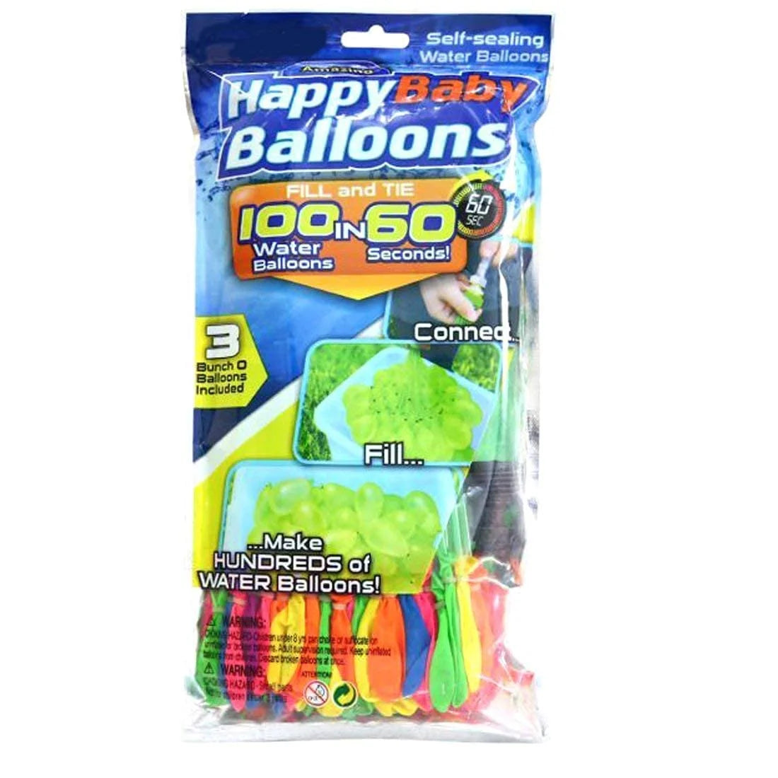 0229 Colorful Kid’s Plastic No Need to tie Knots Holi Magic Water Balloons || Time Saving Very Quickly Fills || Games Swimming Pool Outdoor Fun Magic Water Balloons (111 Balloons, Multicolored)