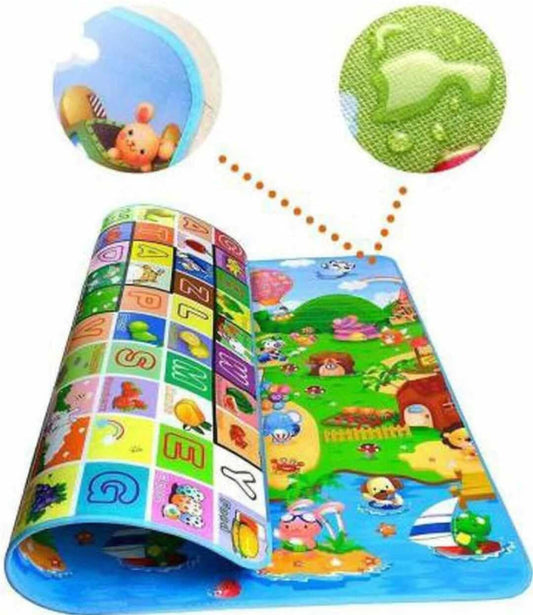 30509 Waterproof Baby Mat double sided 120×180 cm | Reversible Print | Assorted Designs Heavy & Soft Baby Play Mat