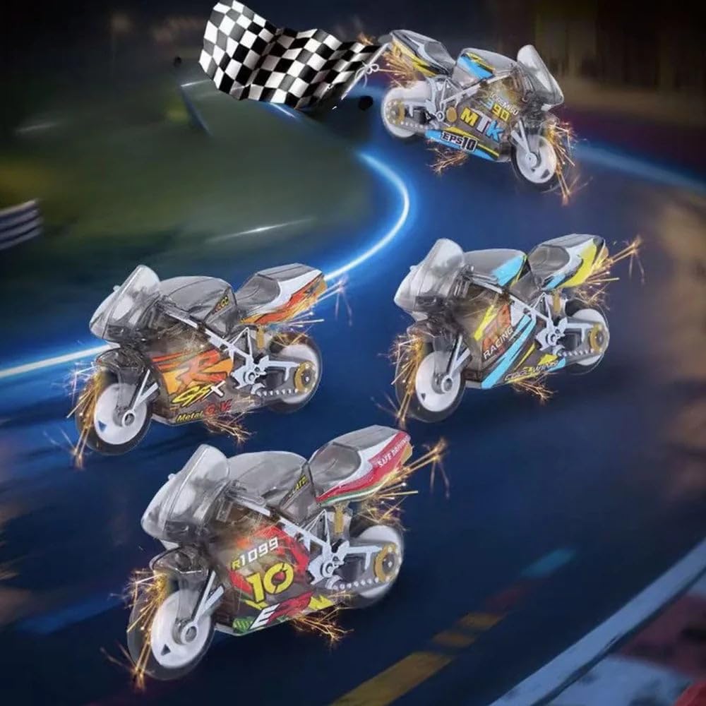 20526 Pull Back Friction Powered Spark Fire Bike Toy