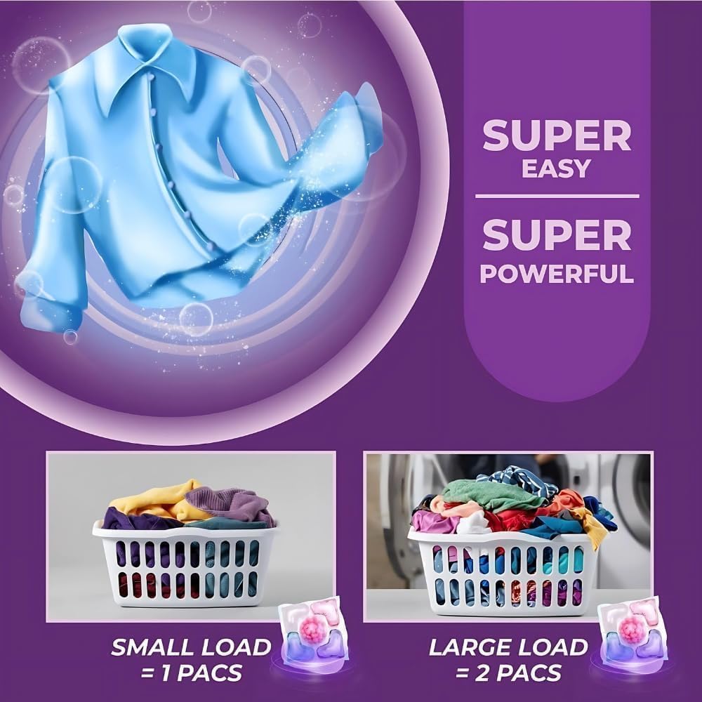 20736 {Pack of 12} 5-in-1 Dissolvable Magic Laundry Pods for 20 Washes | Tough Stain Fighter for Top & Front Load Machines | Floral Aroma | Eco-Friendly