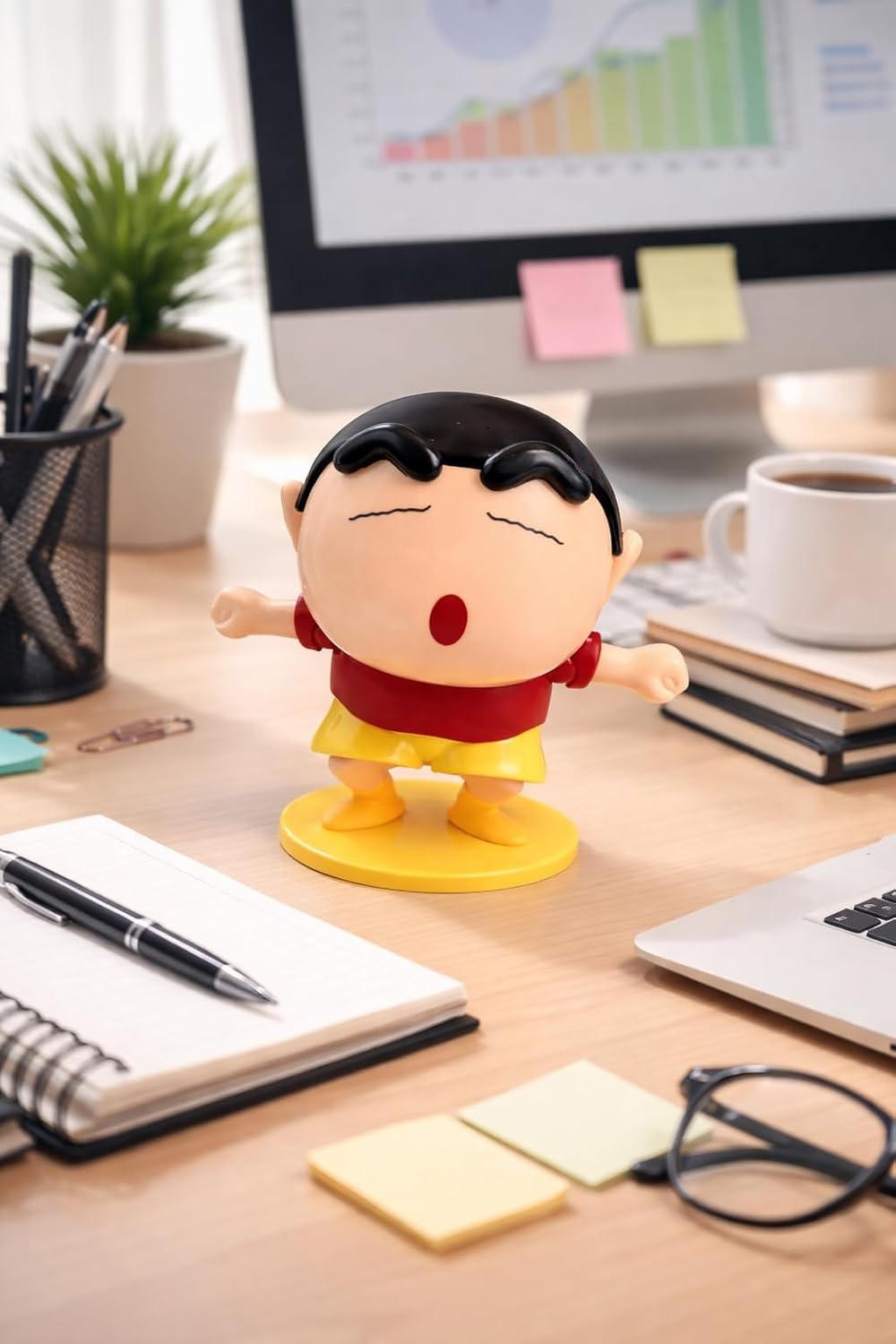 008 Shin-chan Dancing Action Figure with Clockwork – Funny Anime Toy, Moving Head & Arms, Cute Desk Decor, Car Dashboard Ornament, Collectible Gift for Kids {Random Design}