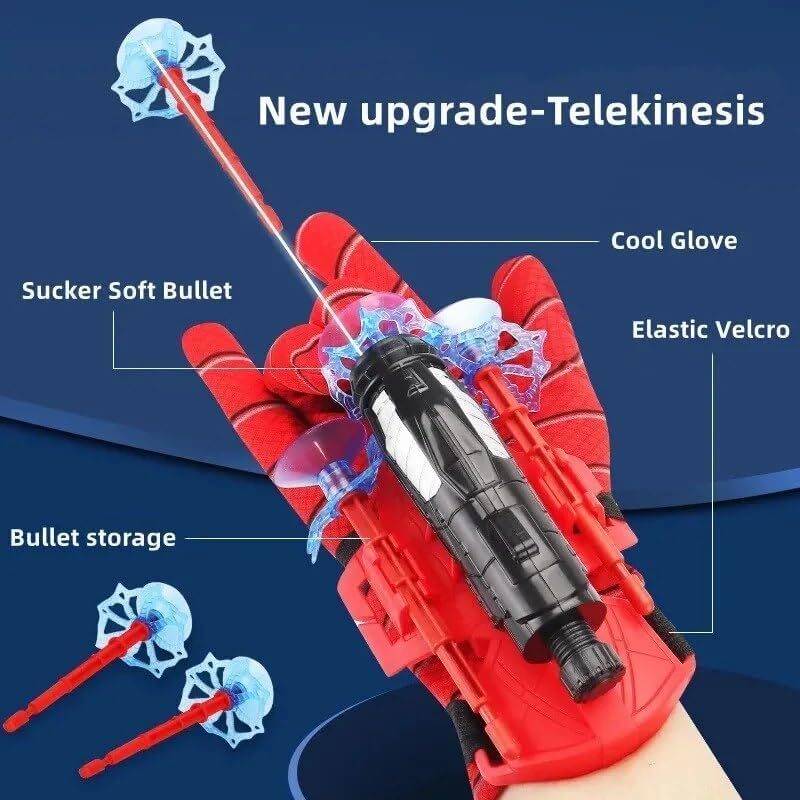 20332 Spider Web Shooters Toy for Kids, Spiderman Hand Gloves Hero Launcher Wrist Toy Set,Cosplay Launcher Bracers Accessories