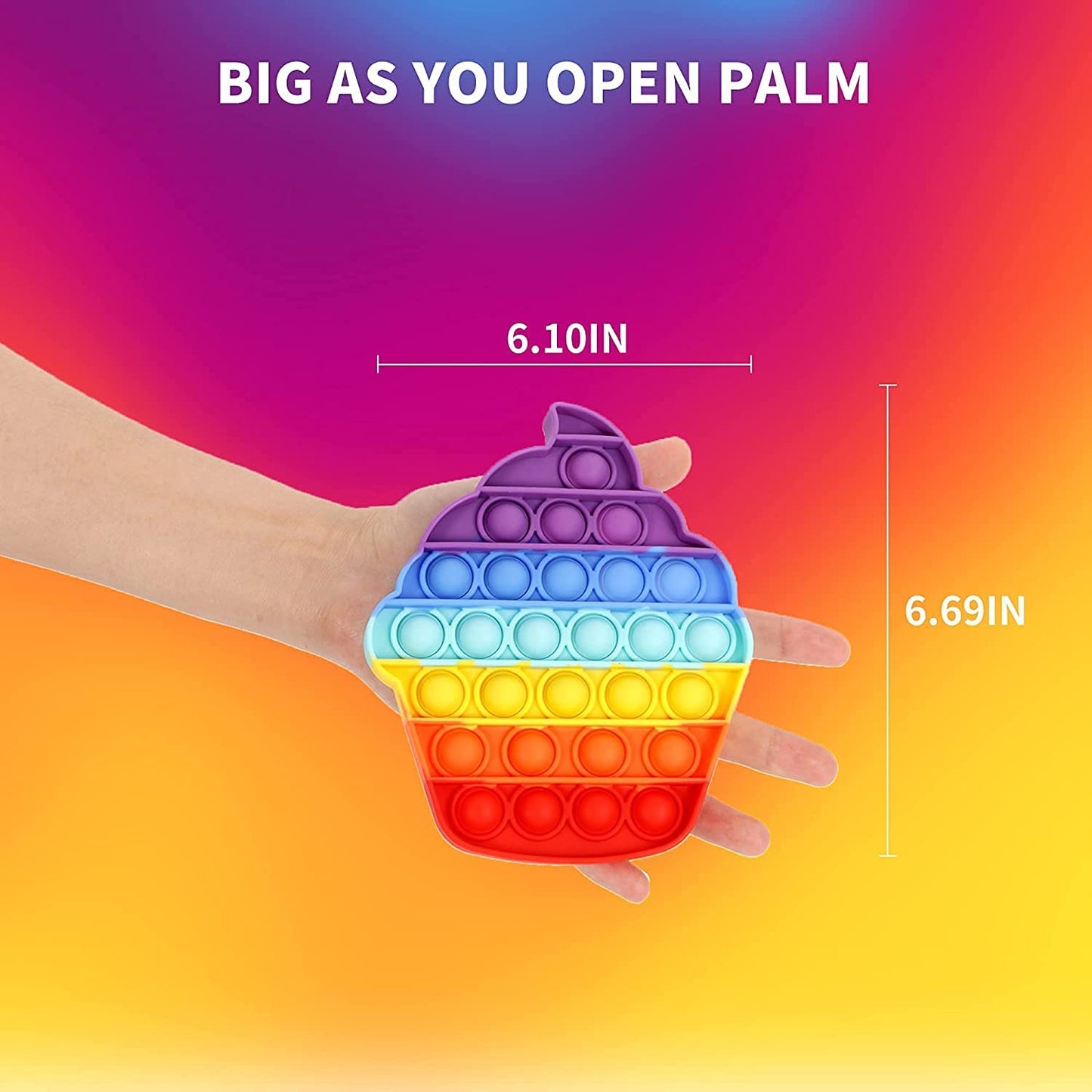 10361 (3 Pcs) Rainbow Pop IT Fidget Toys, Poppet Bubble Popping Sensory Toy for Kids Random Shap