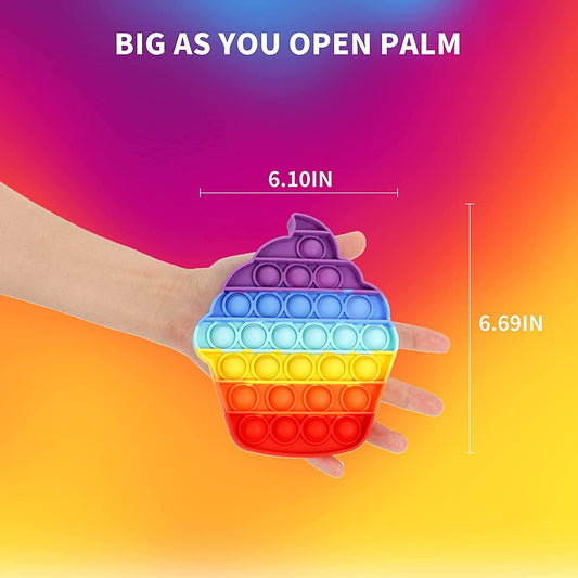 10361 (3 Pcs) Rainbow Pop IT Fidget Toys, Poppet Bubble Popping Sensory Toy for Kids Random Shap