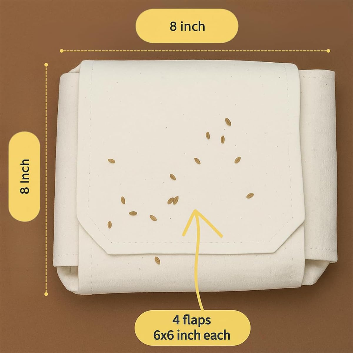 11042 Cotton Double Layer Roti Wrap With Flaps – Muslin Cloth For Chapati And Hot Case Kitchen – Roti Cloth,Beige