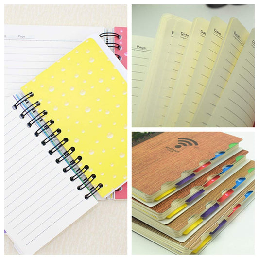 11217 Divided Notes Business Spiral Notebook Bound Notebook Diary Sketchbook Pattern Random