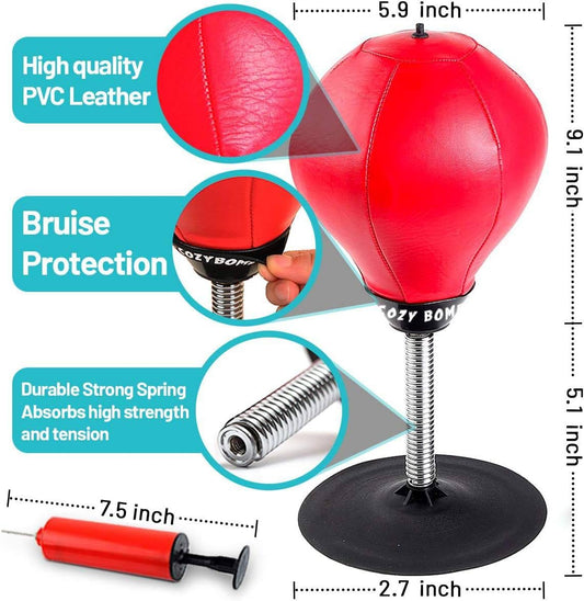 XP-006 Stress Buster Desktop Punching Bag - Suctions to Your Desk, Raipoment Heavy Duty Stress Relief Ball, Funny Gifts for Boss or Coworker, Perfect for Kids and Adults,