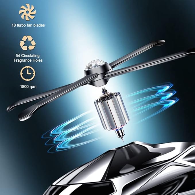 SG-1047 Red Smart Look Car Solar Helicopter Solar Power Dashboard Air Freshener Perfume