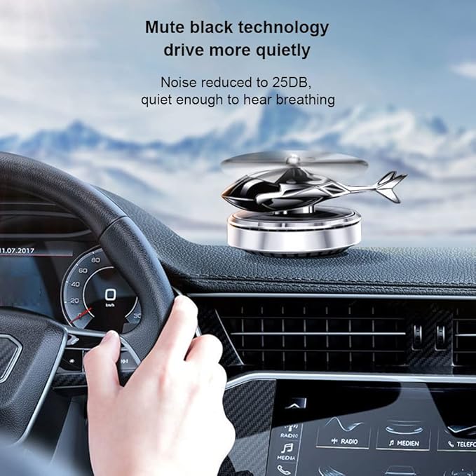 SG-1047 Red Smart Look Car Solar Helicopter Solar Power Dashboard Air Freshener Perfume