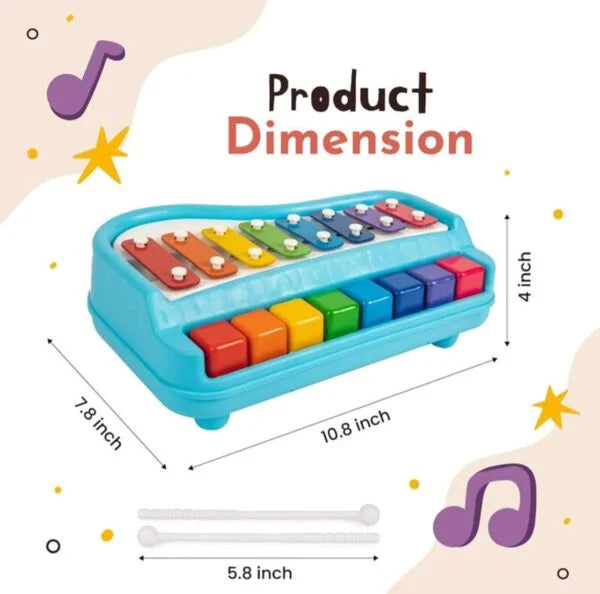 FZ0106 Piano Xylophone Toy for Toddlers, 8 Multicolored Key Keyboard Xylophone Piano