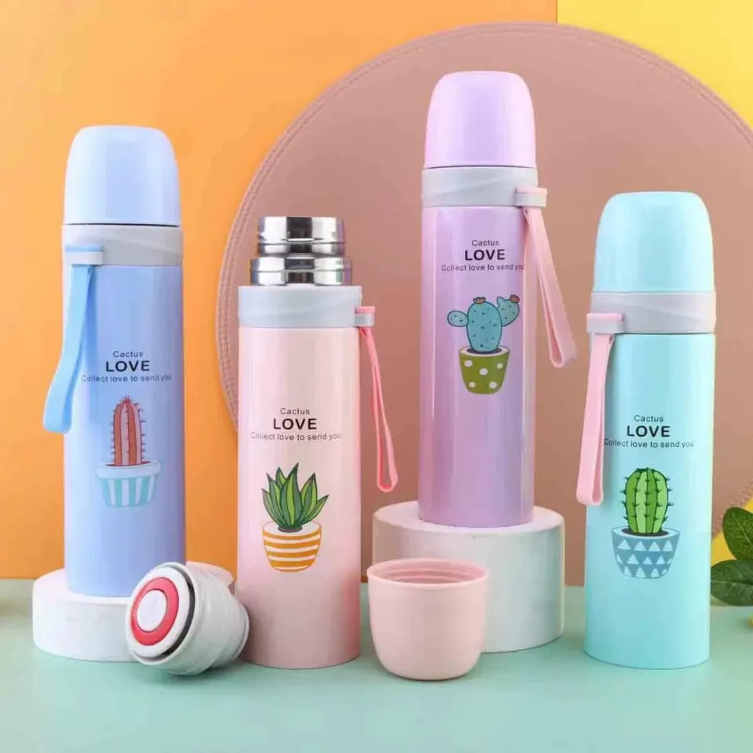 1098 Stainless Steel Flask Assorted Color Vacuum Insulated Water Bottle Travel Leak Proof Flask for Kids and Adults (500ml,Multicolor)
