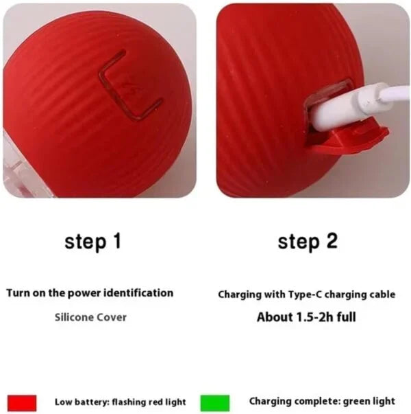 10877 Smart Rolling LED Pet Ball – USB Charging, Motion-Activated for Indoor Play, Fun for Kittens, Puppies & Small Dogs