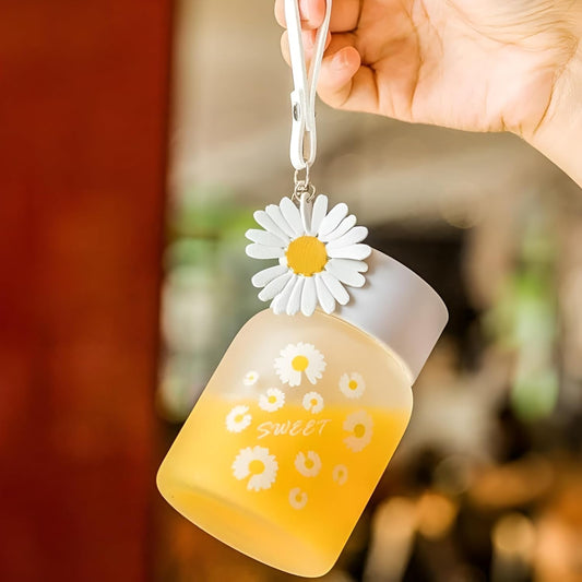 20162 Daisy Cup Aesthetic Water Bottle with Flower Lid, Cute Reusable & Leakproof Tumbler for Daily Use 350 Ml