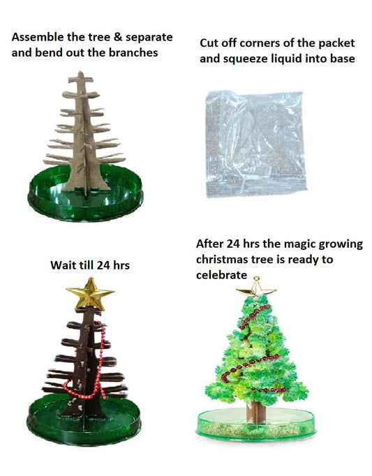 20531 Magic Growing Crystal Christmas Tree DIY Kit | Christmas Celebration for Kids | Fun Party Toys
