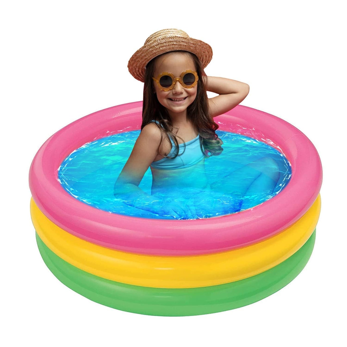 58924 Round Inflatable Swimming Pool Bathtub Soft Material Spa Bath Tubs for Kids & Toddlers (Multicolor, 3 Feet