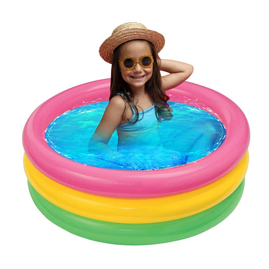 58924 Round Inflatable Swimming Pool Bathtub Soft Material Spa Bath Tubs for Kids & Toddlers (Multicolor, 3 Feet