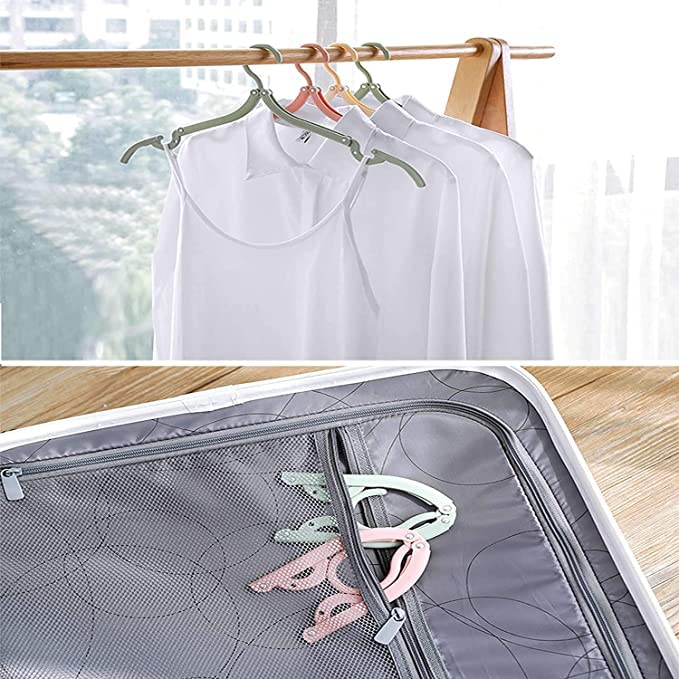 20570 Multifunctional Plastic Folding Clothes Rack Lightweight Durable Portable Save Space Protect Clothes Widely Application(Multicolor)
