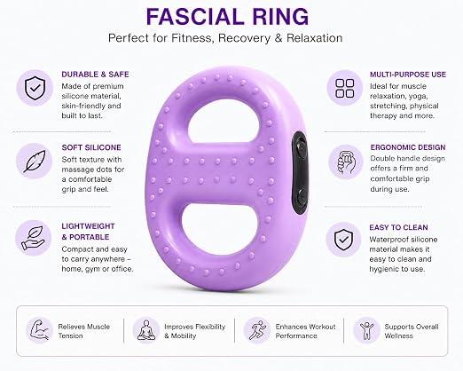 21038 Electric Fascia Massager Ring with Adjustable Belt - Handheld Body Slimming Vibration with Heat, Digital Display, USB Rechargeable Fat Burner Device for Waist, Abdomen, Back & Hips