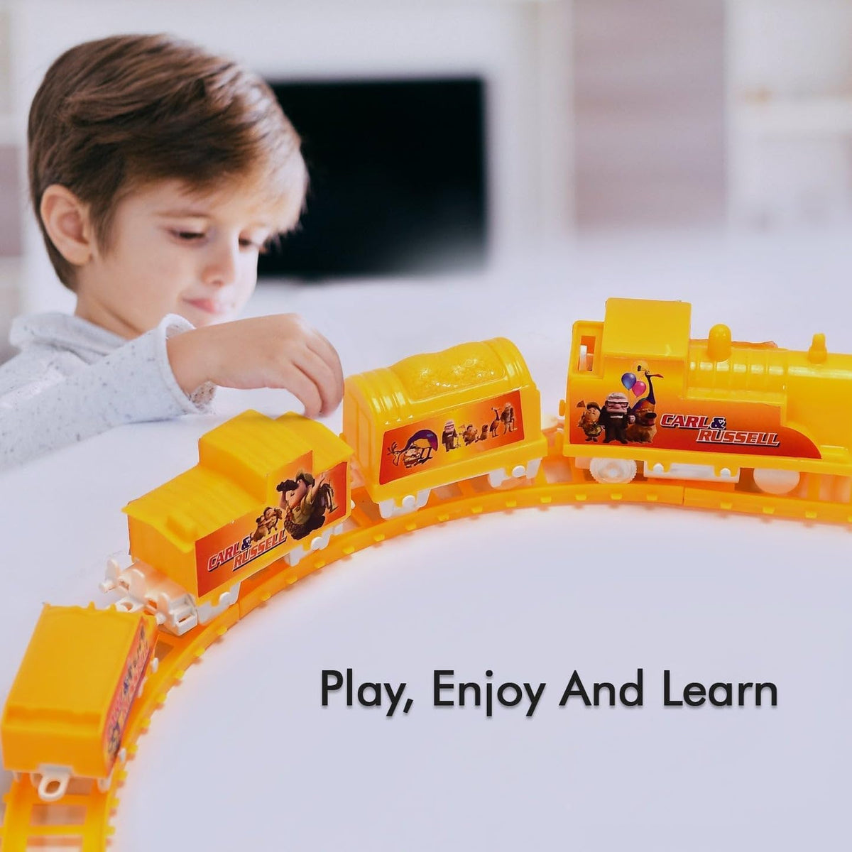CR2210 Toy Train Set | Classic Mini Railway with Tracks, Lights & Sound | Educational Electric Train Toy for Boys & Girls