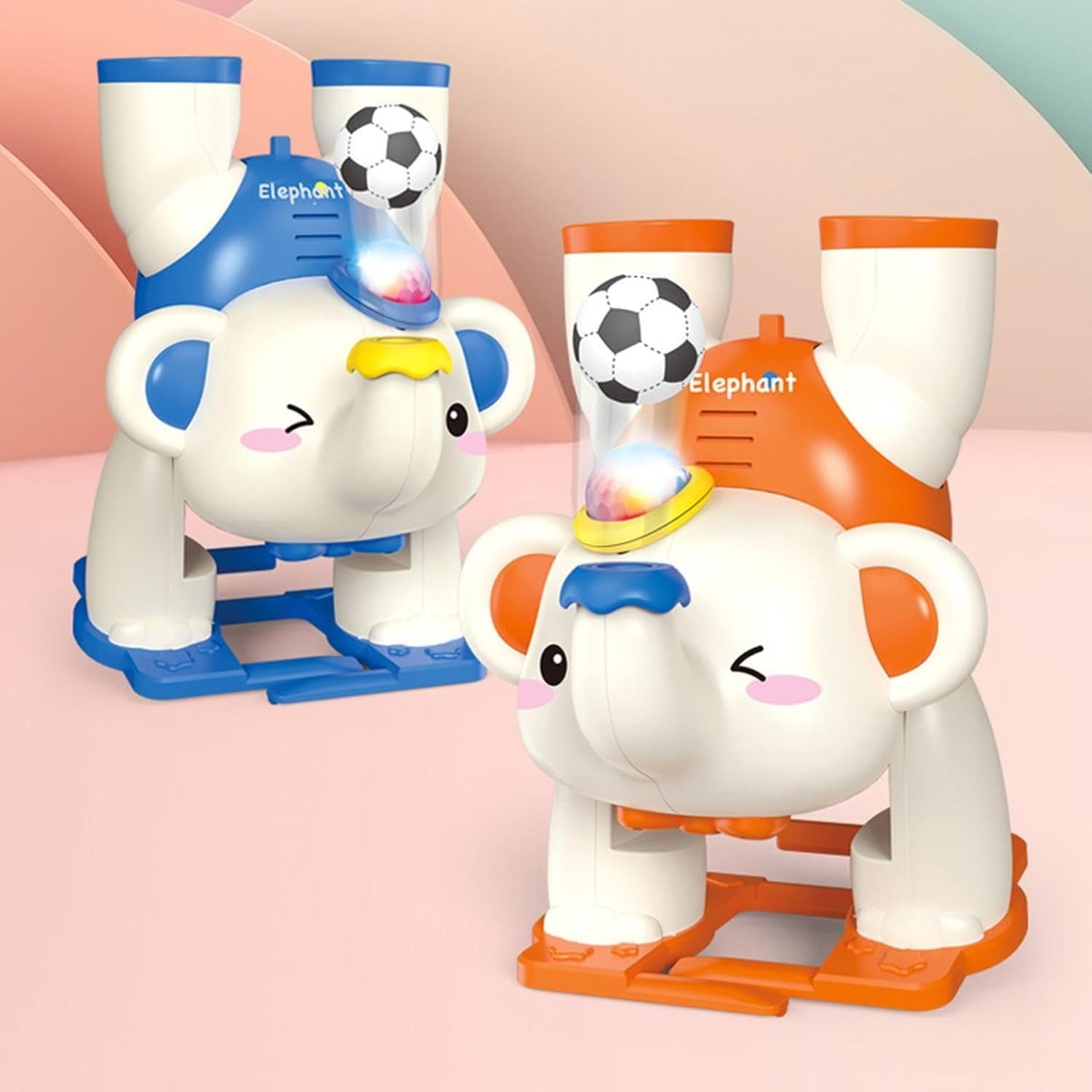 677B Musical Elephant Toy with Blowing Ball, Light & Sound, Battery Operated, Colorful Lights, Fun Sound Effects {Multicolor}