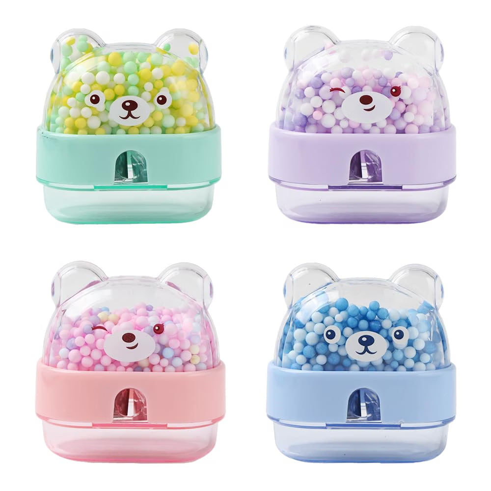 2734 Teddy Bear Pencil Sharpener with Dust Collector Stationary Items for Kids