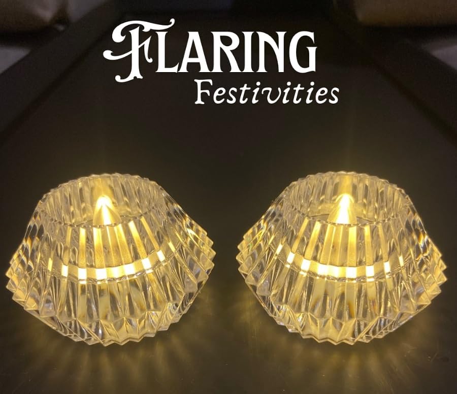 10837 Smokeless & Flameless LED Tealight Acrylic Decorative Tea Light Candles for Diwali, Home Décor, Gifting, Birthday, Christmas, Festival Decoration