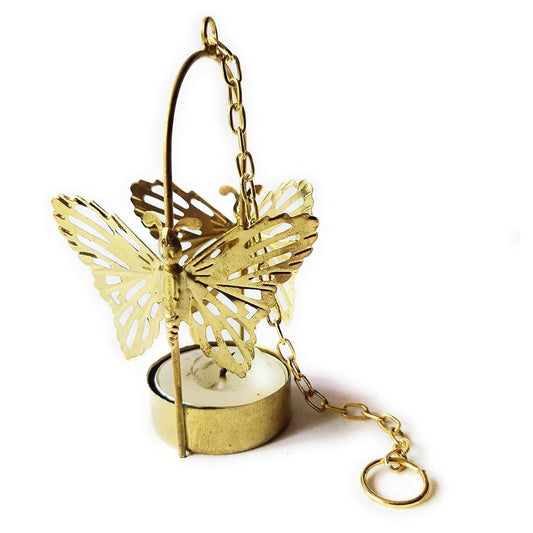 20428 Butterfly Hanging Metal Tea Light Candle Holder