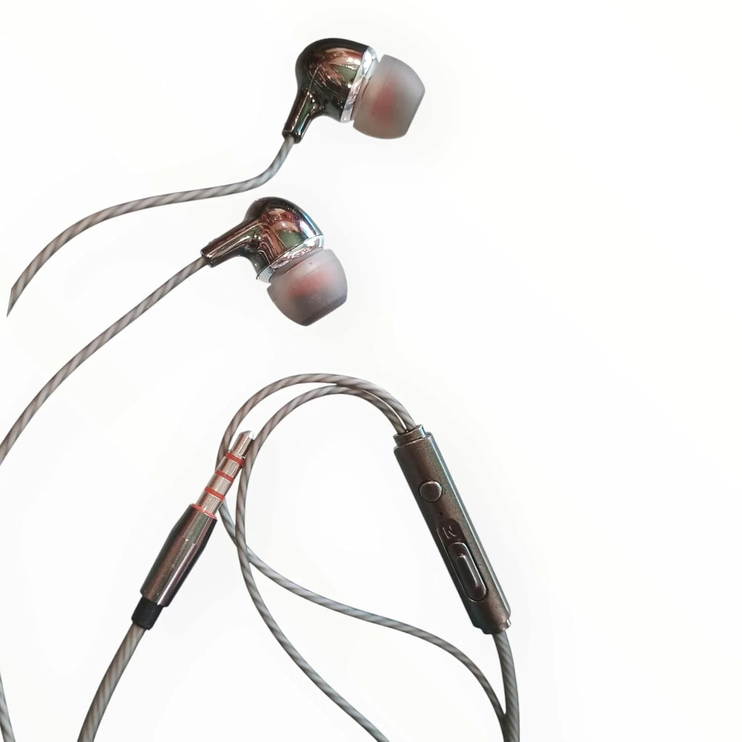 20019 Handsfree Earphones, in-Ear with Inline Controls, Chrome Metal Design
