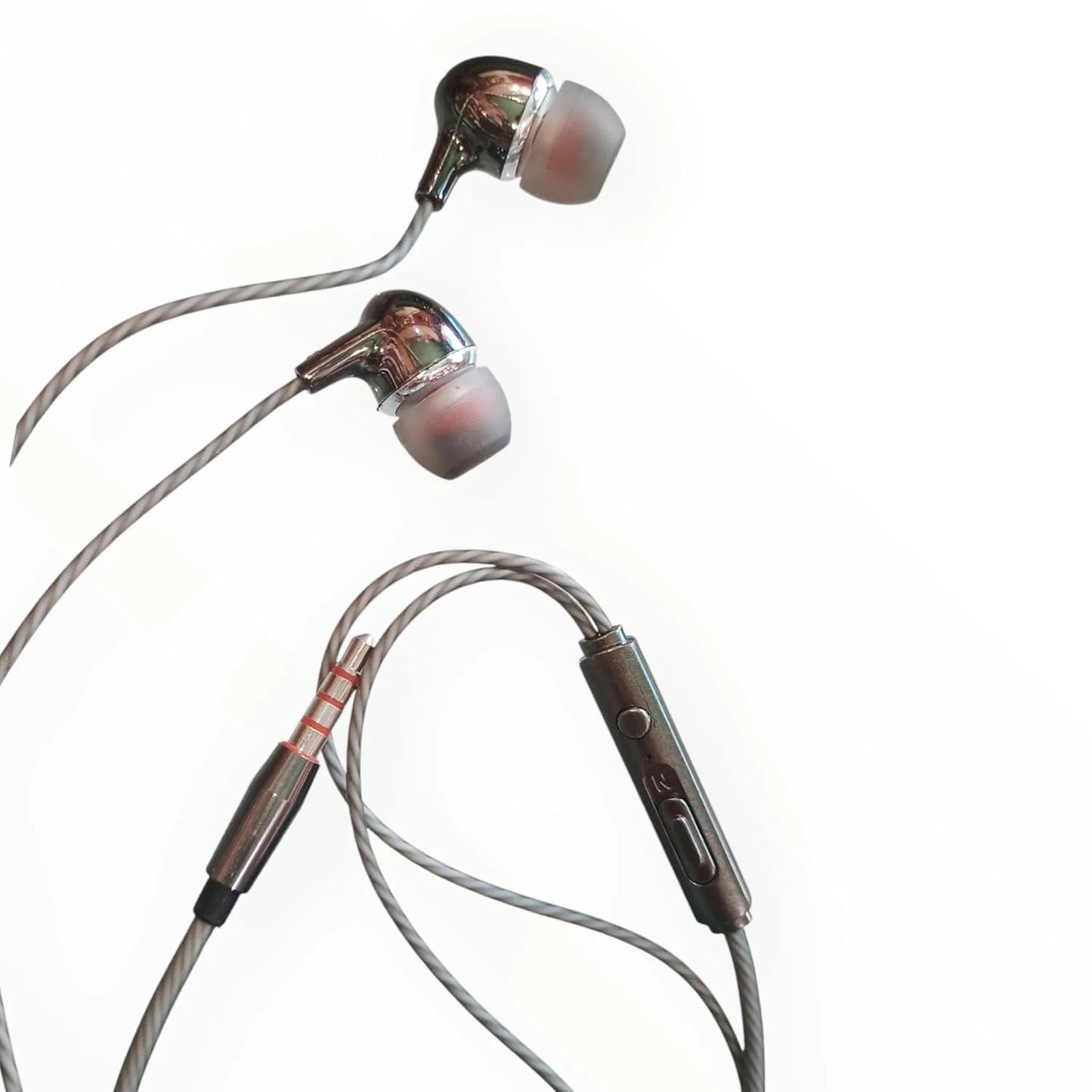20019 Handsfree Earphones, in-Ear with Inline Controls, Chrome Metal Design