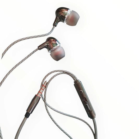 20019 Handsfree Earphones, in-Ear with Inline Controls, Chrome Metal Design