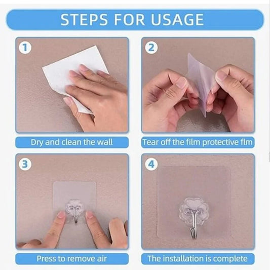 5028 (12 pkts) Self-Adhesive Wall Hooks, Cartoon Theme 3 x 12 pkts =36 hooks