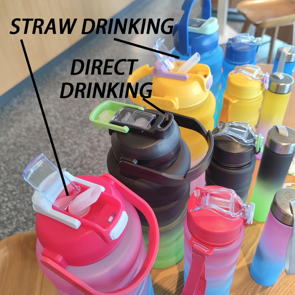20463 Water Bottle ABS 3Pcs Water Bottle Set Unbreakable Sports Fitness Gym Water Bottle, Leakproof Durable BPA Free Non-Toxic Bottle for Office (Random Color)
