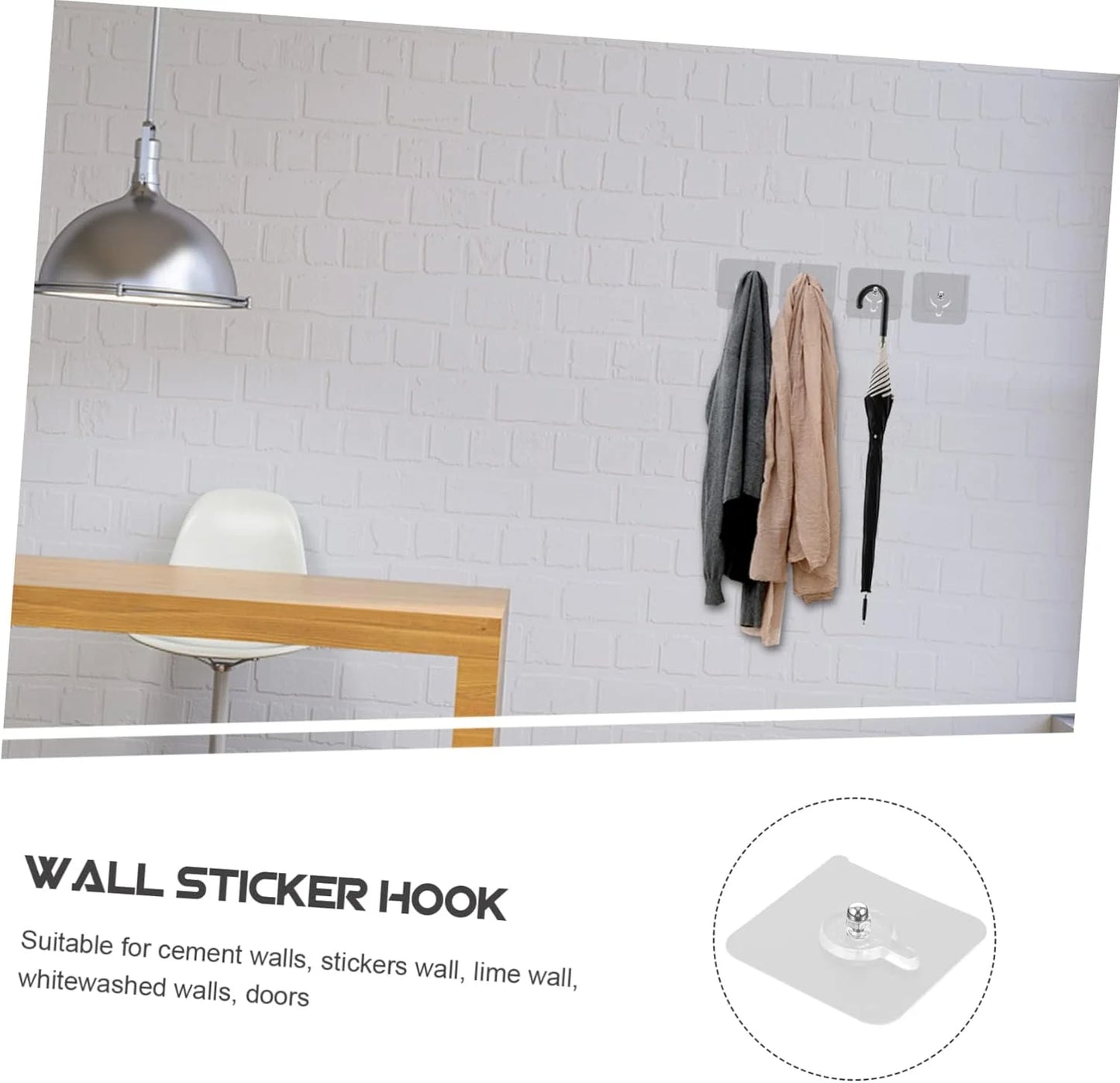 10383 Drywall Anchor Kit 12pcs Invisible Hooks Adhesive Stickers Picture Hangers for Easy Wall Installation