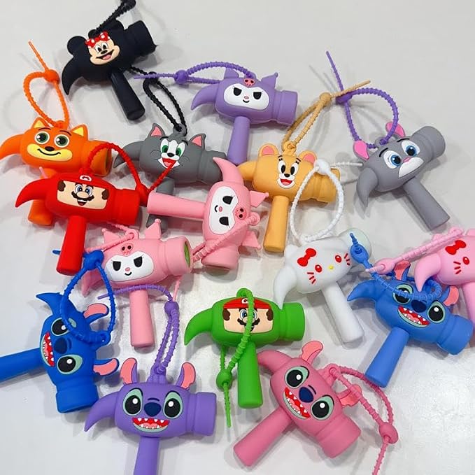21163 CRIYALE Hammer Keychain Toy for Kids and Teens, Cute Cartoon Character Handheld Sensory Mini Keychain, Cute Soft Rubber Bag, Fun Novelty Toy for Bags, Backpacks, Keys, Travel and Outdoor Use {Randam}
