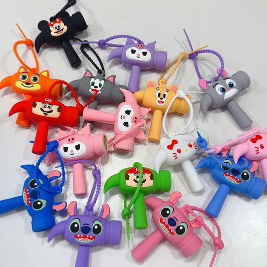 21163 CRIYALE Hammer Keychain Toy for Kids and Teens, Cute Cartoon Character Handheld Sensory Mini Keychain, Cute Soft Rubber Bag, Fun Novelty Toy for Bags, Backpacks, Keys, Travel and Outdoor Use {Randam}