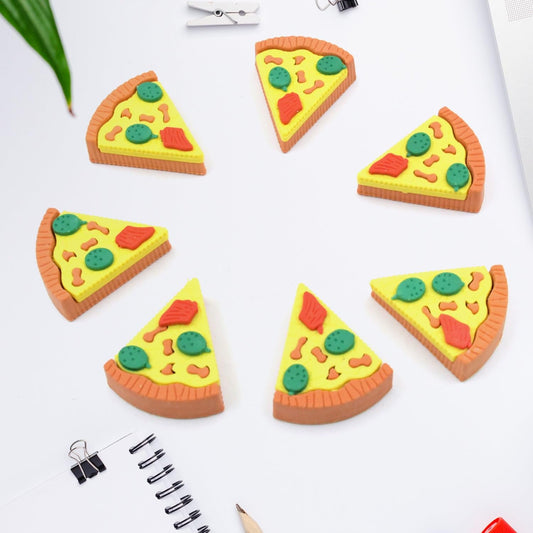 21352 Pizza Erasers Set1, Novelty Stationery in Pizza Box
