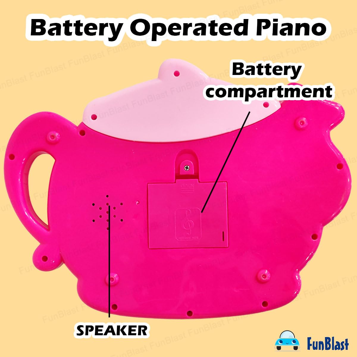 10725 Piano for Kids – Electric Teapot with Organ Keyboard Musical Instrument Toys, Teapot Keyboard with Flashing Lights, Animal Sounds and Songs, Musical Toys for Kids (Multicolour)