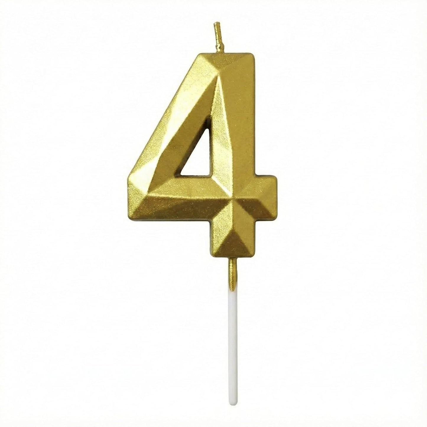 21151 {Pack of 12} Gold Colour Number 4 Birthday Candles cake topper