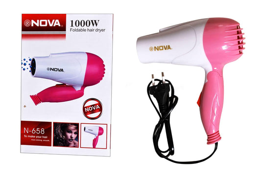 20571  Nova NV-1290 1000 w Foldable hair driyer to make your hair styling for easy portable & storage
