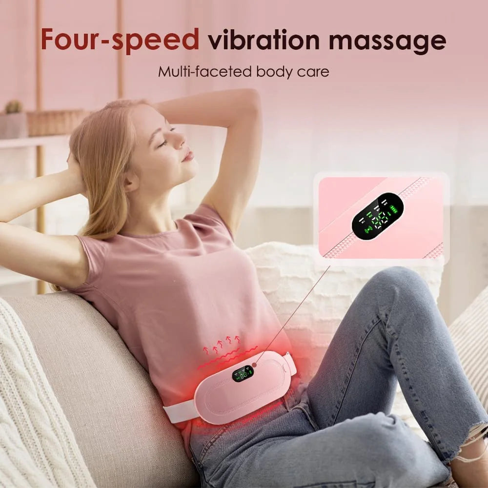 10478 Electric Heating Pad & Massager for Menstrual Cramps & Back Pain, Pink, Composite Fiber & Lycra