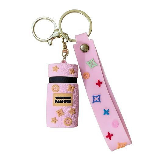 20395 Silicone Keychain Bag Charm with Wrist Strap, Waterproof Cylinder Design {Random Color}