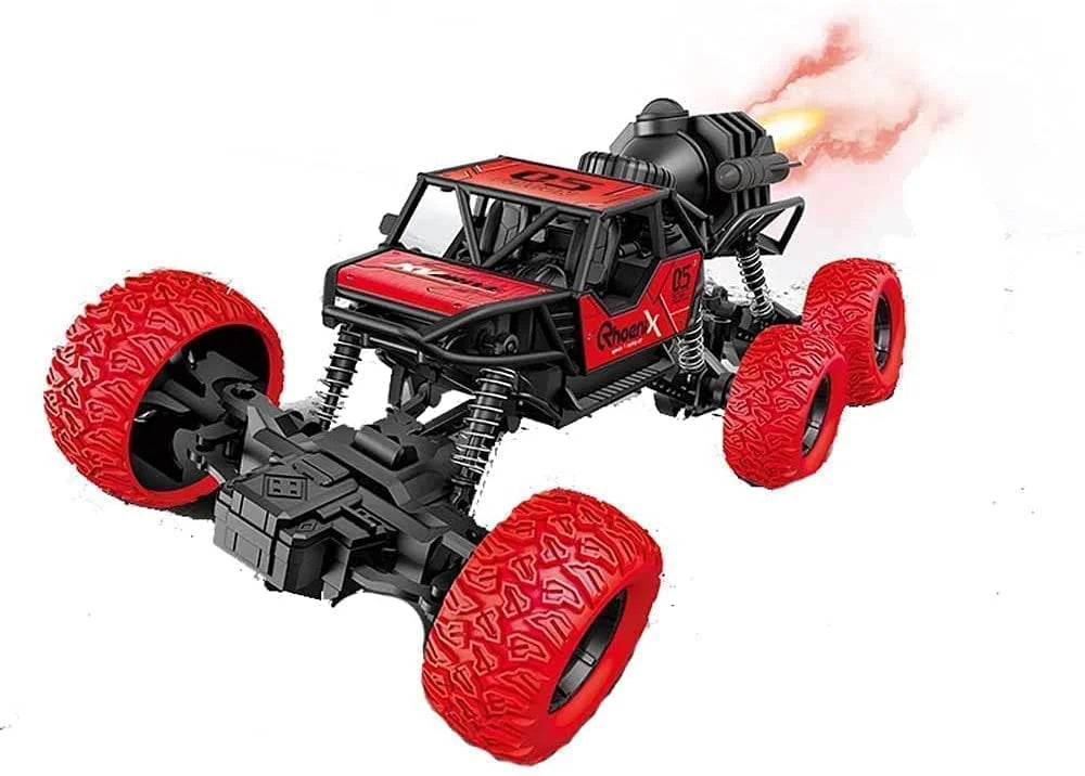 ITW-2036/ 6 Wheel Smoking Rock Crawler Car Toy 2.4GHZ RC Spray Car Remote Control Mist Spray Car for Kids {Multicolours}