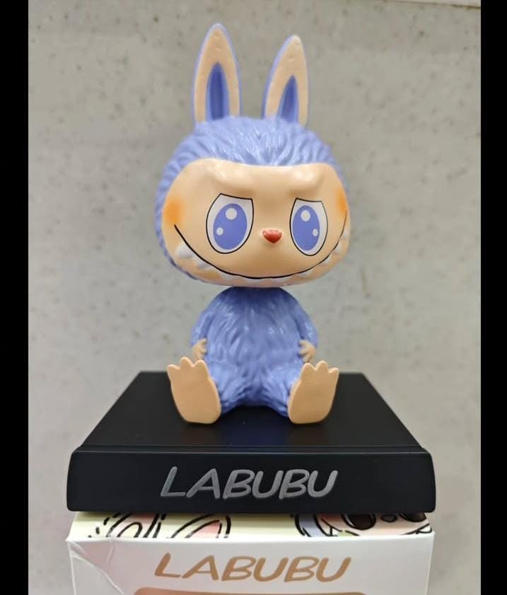 20342 Super Hero Action Figure Limited Edition Bobblehead with Mobile Holder for Car Dashboard, Office Desk & Study Table- (Labubu)